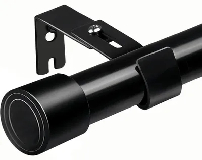 Immagine prodotto di Tenda a tenda nera regolabile con supporti - 84-185 cm, diametro 25 mm