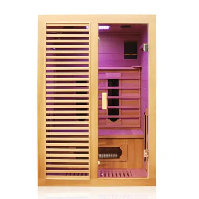 Produktbild von Dewello Infrarotkabine Infrarotsauna HAMLIN 130cm x 105cm inkl. Keramikstrahler, Karbon Bodenstrahler