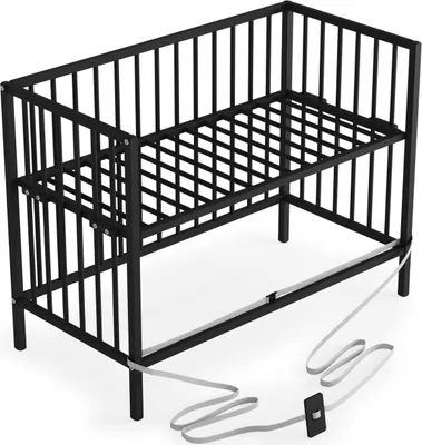 Produktbild von Beistellbett 60x120 cm mit Umbauseite & Rollen -BLACK EDITION - Dreamy 4 in 1 Bett