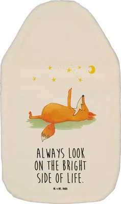 Produktbild von Mr. & Mrs. Panda Wärmflasche Fuchs Sterne - Weiß - Geschenk, Mond, Wärmflaschen, Optimistisch, Positiv, Wärmeflasche, Bettflasche, mit Bezug, Wärmekissen, Romantik