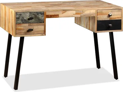 Produktbild von vidaXL Schreibtisch Wiederverwertetes Teak Massivholz 110 × 50 × 76 cm