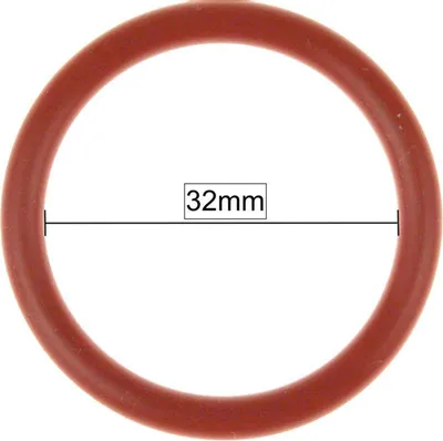 A close-up shot of a brown o-ring with a measurement overlay indicating 32mm.