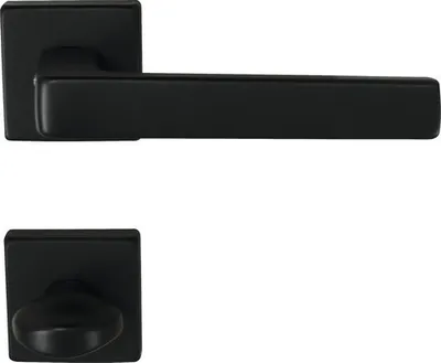 Produktbild von Rosettengarnitur WC Miami Square Alu schwarz matt