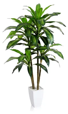 Produktbild von Künstlicher Drachenbaum 120 cm Kunstpflanze mit 74 Blättern für Wohnzimmer, Schlafzimmer, Büro und Garten