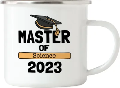 Produktbild von Master of Science 2023 Emaille Tasse Blau Studium Absolvent Abschluss Geschenk Masterabschluss Uni