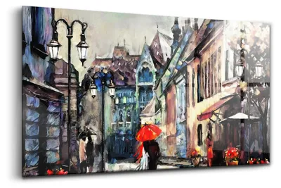 Obrázek produktu pro Obraz z tvrzeného skla Stien - Tvrzené sklo - 140x70 cm - Architektura města
