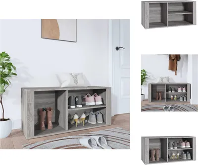 Produktbild von vidaXL Schuhregal Grau Sonoma 100x35x45 cm Holzwerkstoff -  Schuhregale & -schränke