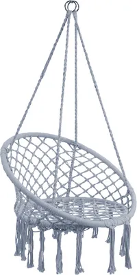 Zdjęcie produktu dla Bocianie gniazdo huśtawka fotel wiszący BOHO 82 cm 120 kg jasnoszare