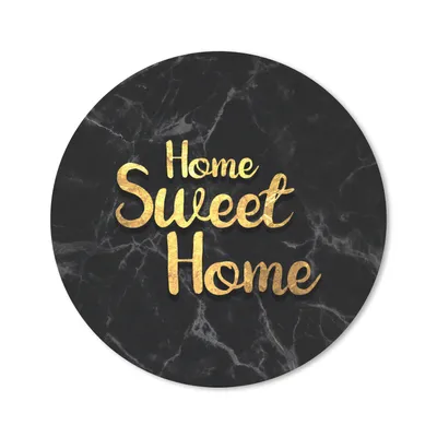 Produktbild von MuchoWow® Mauspad Mousepad Zitate - Zuhause - Gold - Marmor 20x20 cm - Mousepads - Maus Mat - Pad - Mausunterlage - Schreibtischmatte