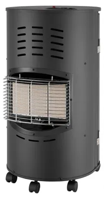 Image de Poele à gaz Rondo 4200W 3 puissances Noir - Chauffage d'appoint gaz mobile 80m² 5 roulettes INTEC