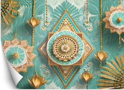 Produktbild von Vlies fototapete Mandala Arabisch Orientalisch 250x175 cm Feeby Blau inkl. Kleber einfache Montage