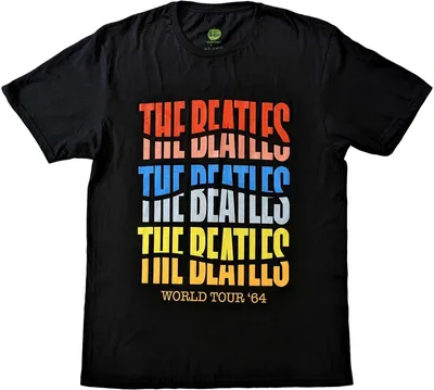 Produktbild von The Beatles - "World Tour´ 64" T-Shirt für Herren/Damen Uni RO8272 (S) (Schwarz)