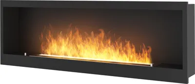 Produktbild von ethanol kamin Inside 150 cm, schwarz mit Glas Biokamin 1500 mm zum Einbau in die Wand oder der in der vorbereiteten Struktur platziert werden soll