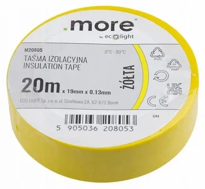 Immagine prodotto di Nastro isolante 19 mm x 0,13 mm GIALLO 20 m