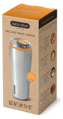 Immagine prodotto di Bicchiere da viaggio in acciaio inox, 600 ml: arancione