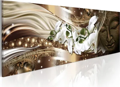 Produktbild von Modernes Wandbild h-A-0056-b-c (135x45) - 1 Teilig Bilder Fotografie auf Leinwand Foto Bild Dekoration Wand Bilder Kunstdruck ABSTRAKT BLUMEN ORCHIDEE ZEN BUDDHA