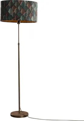 Produktbild von Stehleuchte Bronze mit Ovalem Samtschirm Blattdesign 50cm Parte