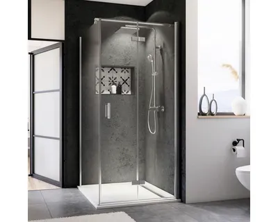 Produktbild von Drehfalttür für Seitenwand Breuer Panorama 100 cm Anschlag rechts Nachbildung Intima Profilfarbe chrom