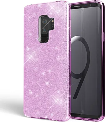 Immagine prodotto di NALIA custodia del telefono cellulare per Samsung Galaxy S9 Plus, glitter custodia cover borsa paraurti viola