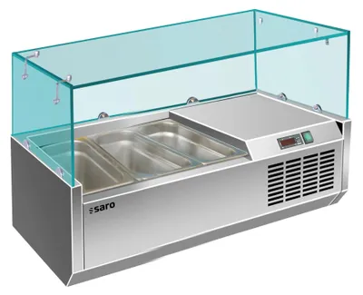 Image de Accessoire de refroidissement VRX 955/380 – Acier inoxydable | Pour 3 x GN 1/3 | Idéal pour les tables à pizza