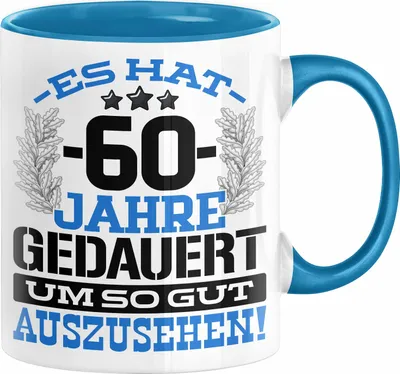 Produktbild von 60. Geburtstag Lustig Geschenk Männer Frauen Geschenkidee zum 60er Mann Frau Es Hat 60 Jahre Gedauert Um So Gut Auszusehen Mutter Vater (Blau)