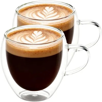Image de Lot de 4 tasses en verre à double paroi - 250 ml
