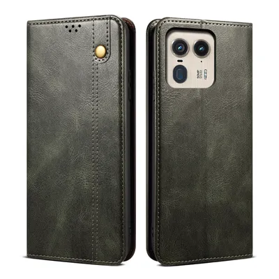 Produktbild von Hülle für Motorola Edge 50 Ultra Leder Brieftasche Schutzhülle mit Standfunktion Grün