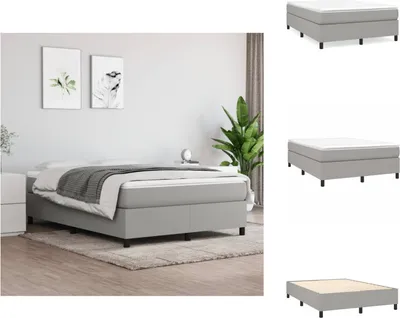 Produktbild von vidaXL Boxspringbett Hellgrau 140x200 cm Stoff -  Betten & Bettgestelle