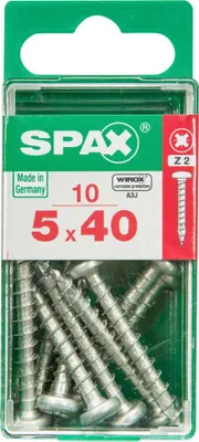 Produktbild von SPAX 4231010500401, Schraube, Stahl, Zink, Holz, Flachkopfschraube, Pozidriv, Silber