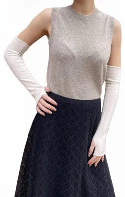 Productafbeelding van Prettystern dames, extra lange armwarmers, armstukken, 100% kasjmierwol, winter