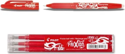 Produktbild von Pilot Frixion Ball rot + 3 Ersatzminen 0.7 rot