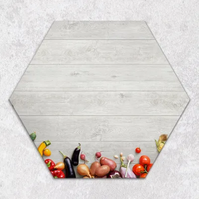 Produktbild von Glas-Herdabdeckplatten Glaskeramikkochfeld-Abdeckung Spritzschutz Glas hexagon 40 cm Gemüse
