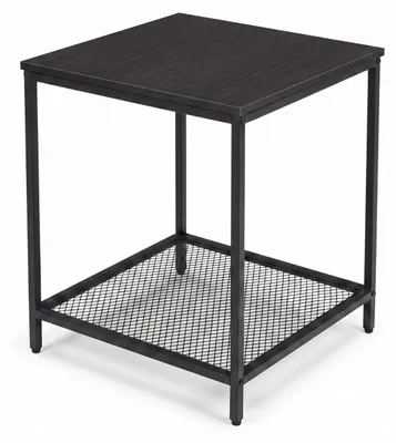 Produktbild von Quadratischer Beistelltisch mit Gitterablage, 45 x 45 x 55 cm