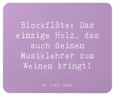 Produktbild von Mr. & Mrs. Panda Mousepad Spruch Blockflöte Humor - Lavendeltraum - Geschenk, Bassblockflöte, Musiker, computer, Musik, Mauspad, Instrument, mousematte, Lernen, Mouse Pad
