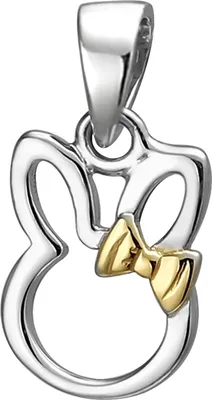Produktbild von JOBO Kinder Anhänger Hase 925 Sterling Silber bicolor vergoldet Silberanhänger