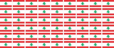 Produktbild von Mini Aufkleber Set - Pack glatt - 20x12mm - selbstklebender Sticker - Libanon - Flagge / Banner / Standarte fürs Auto, Büro, zu Hause und die Schule - 54 Stück