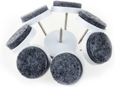 Produktbild von 100 Stück Filzgleiter Ø 24 mm (weiß), Profi Möbelgleiter / Stuhlgleiter Filz für Nagel, weiß