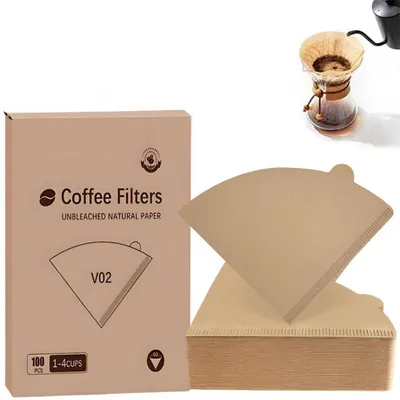 Kaffeefilter Nr. 2, V-Form, 100 Stück, Größe 02, Filterpapier