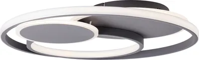 Produktbild von BRILLIANT moderne dunkelgraue LED Deckenleuchte Runda | dimmbar über die Fernbedienung | Nachtlicht | Metall/Silicon | max. 50 Watt 5200 Lumen 3000-6500 Kelvin | Ø50cm