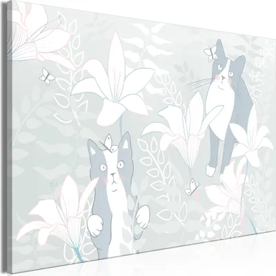 Produktbild von Italienischer Leinwand Leinwandbild - Cat Matters (1 Part) Wide - First Variant 30x20 cm Für Kinder e-A-10005-b-a