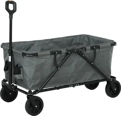 Obrázek produktu pro Skládací zahradní vozík, objem 160 l, nosnost 120 kg, tmavě šedý