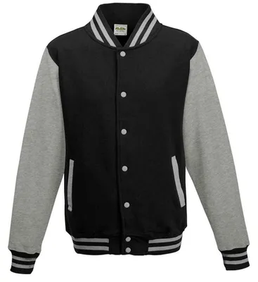 Produktbild von Awdis - Varsity-Jacke (US-College-Stil) für Herren/Damen Uni LT2112 (XXL) (Pechschwarz/Grau meliert)