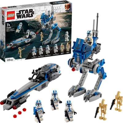 Produktbild von LEGO 75280 Star Wars Clone Troopers der 501. Legion, Bauset mit Kampfdroiden und AT-RT Walker