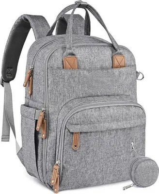 Produktbild von Famanu Wickelrucksack mit Wickelmatte für Eltern - Grau