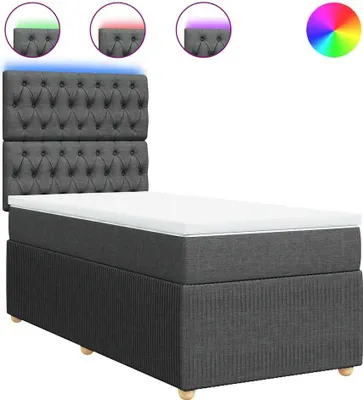 Productafbeelding van vidaXL Boxspringbed met matras, donkergrijs, 100x200 cm, gestoffeerd
