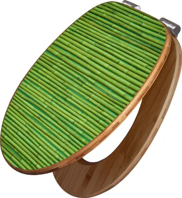 Produktbild von banjado Design WC Sitz Bambus Absenkautomatik - Bambus Grün - Toilettendeckel mit Absenkautomatik Holz/hochwertiger Bambus Klodeckel/WC-Sitz für alle gängigen Toiletten [TDB2 10353]