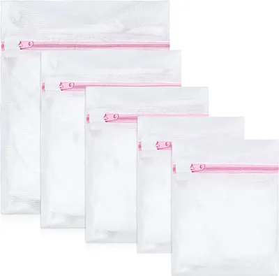 Produktbild von 5 Stück Wäschenetz für Waschmaschine, Wäschesack Wäschebeutel mit Reißverschluss, Wäschesack Wäschenetz Mesh Wäschesäcke für Empfindliches, Bluse, BH, Unterwäsche, Babykleidung