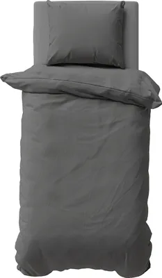 Produktbild von 2 teilige Uni Bettwäsche 135x200 cm Anthrazit Einfarbig Mikrofaser Bettbezug Garnitur Set