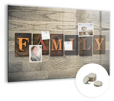Produktbild von Dekorative Magnettafel 90x60 cm - Magnetwand - für Fotos, Karten und Notizen - Fotowand - Memoboard - Magnetpinnwand - Wanddekoration - Die Inschriftenfamilie
