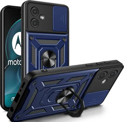 Produktbild von Outdoor Panzer Hülle Motorola Moto G14 Handyhülle mit Kameraschutz Ringhalter Blau